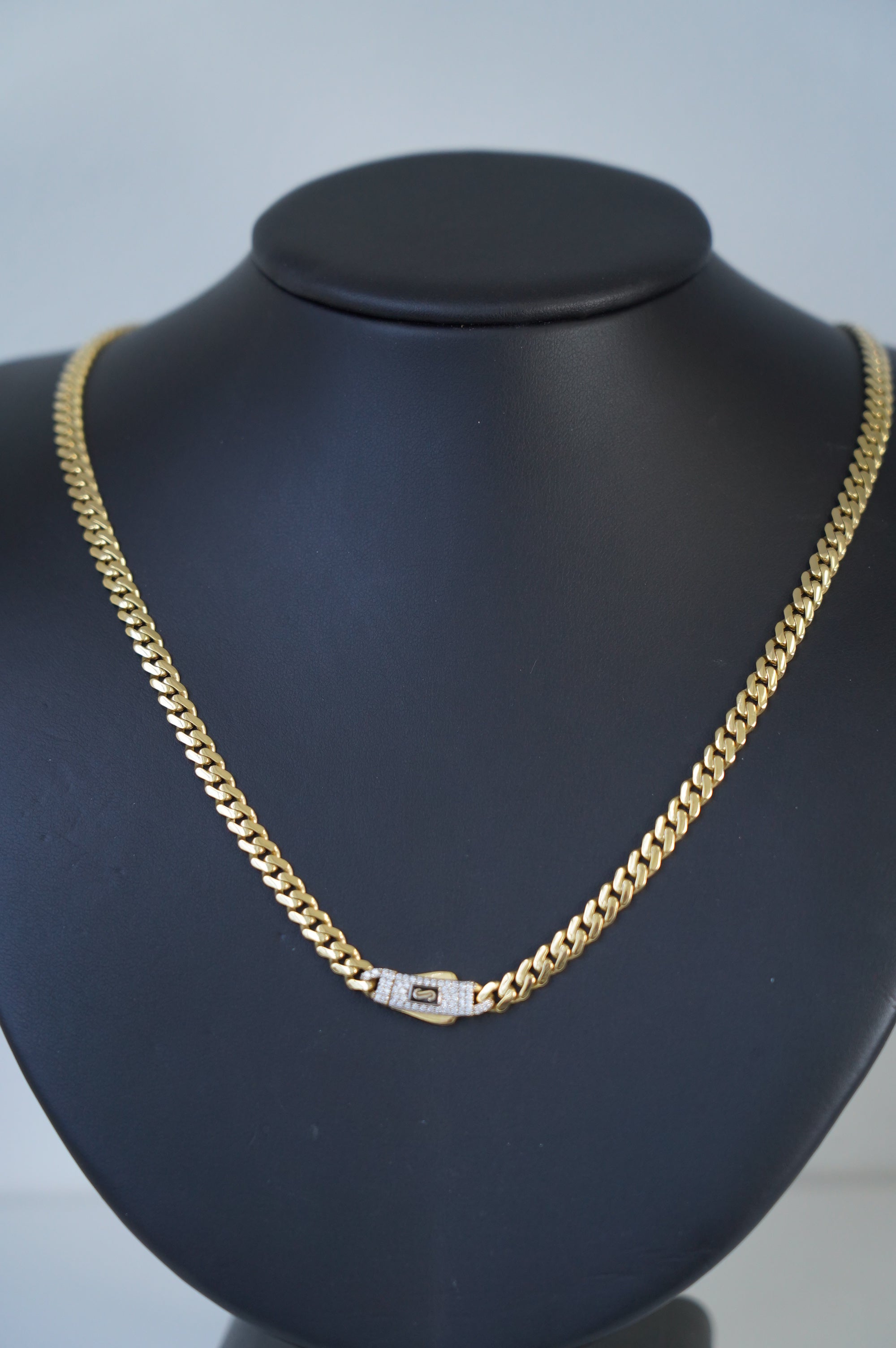 Gold Cuban Chain with Diamond Clasp