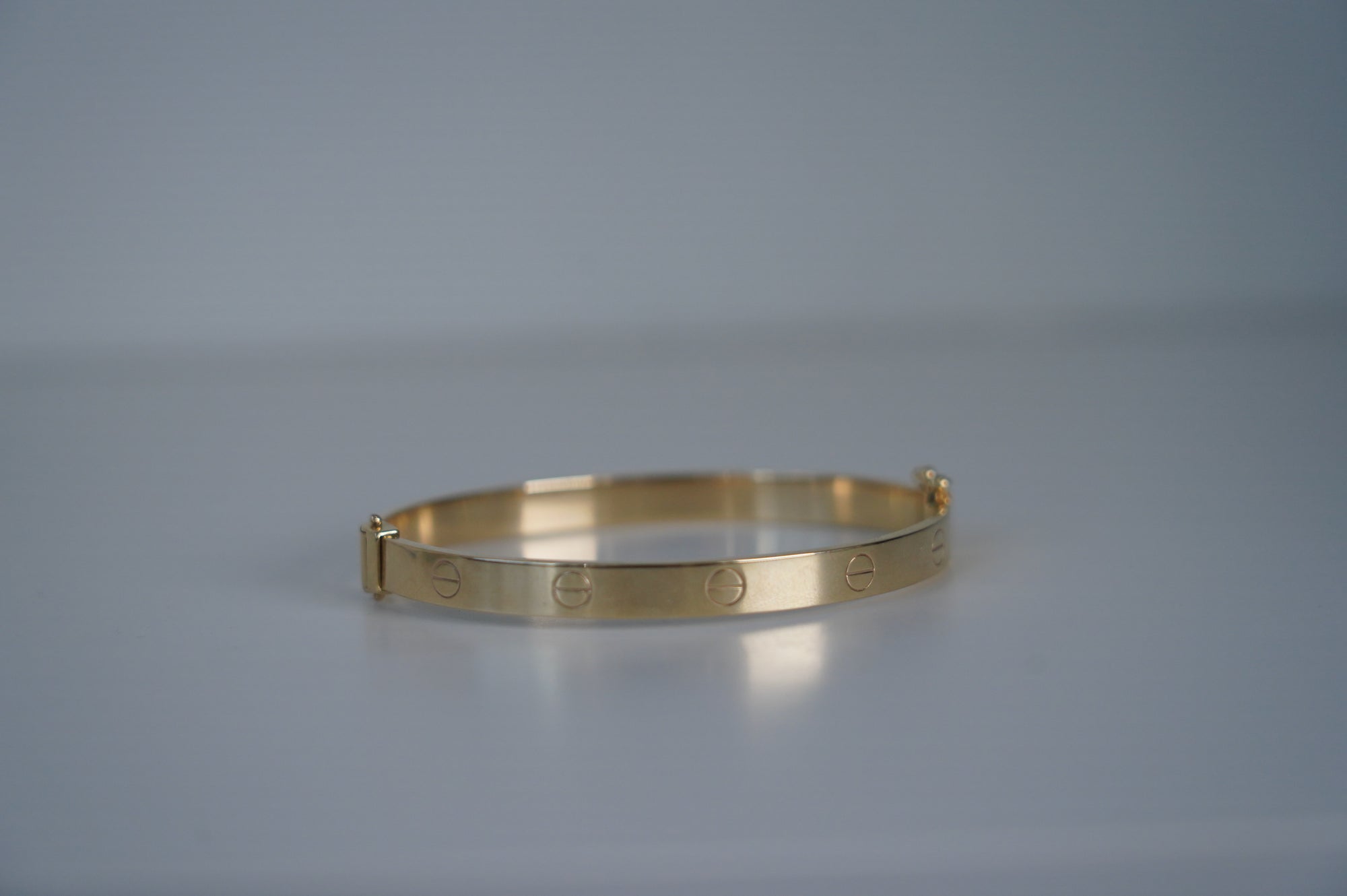 Gold Engraved Bangle Bracelet
