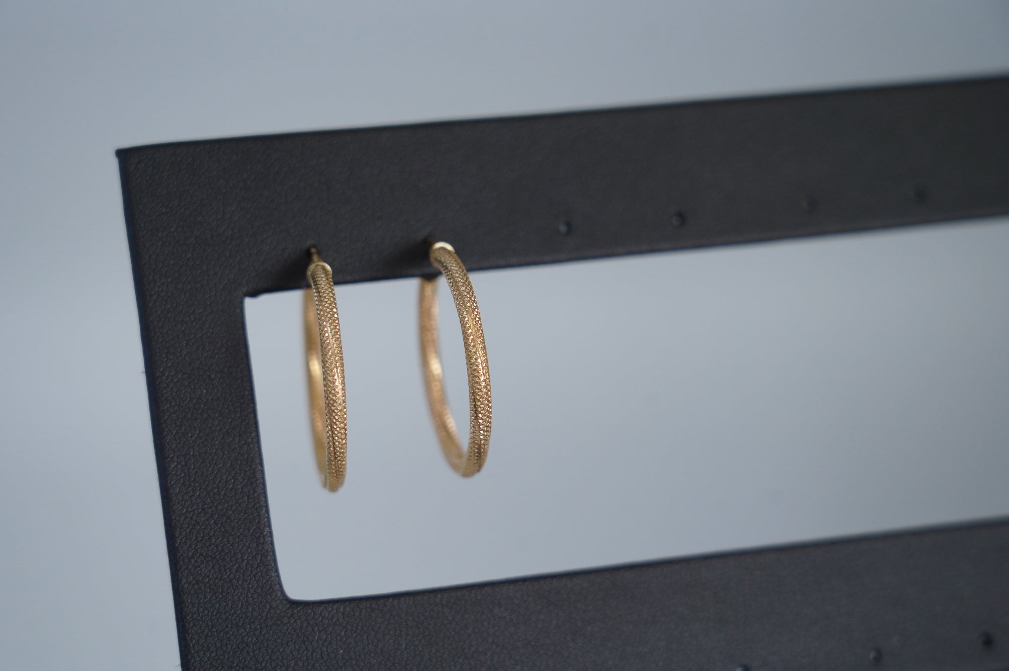 Gold Textured Hoop Earrings