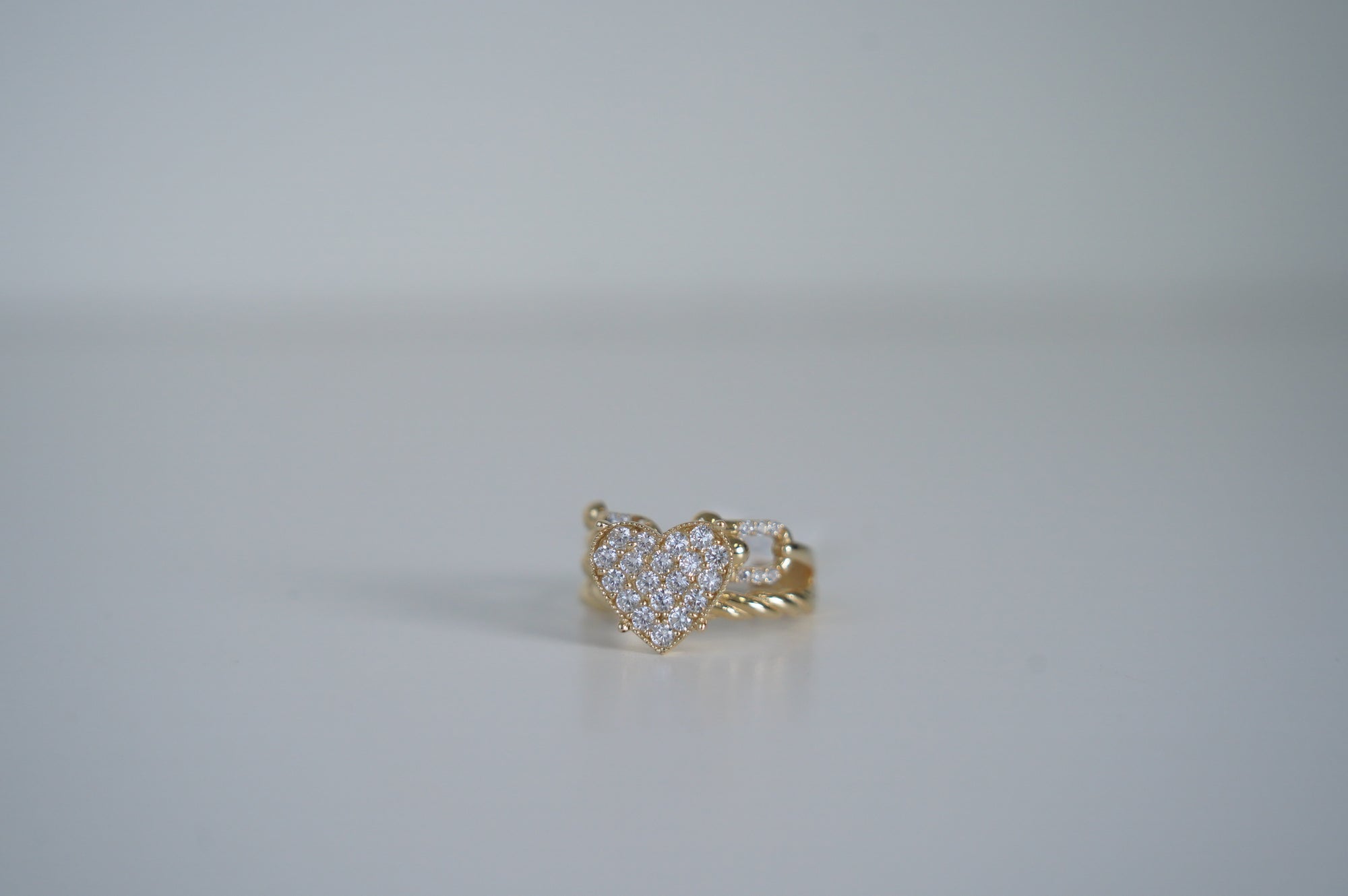 Heart Shaped Gold Ring with Diamonds