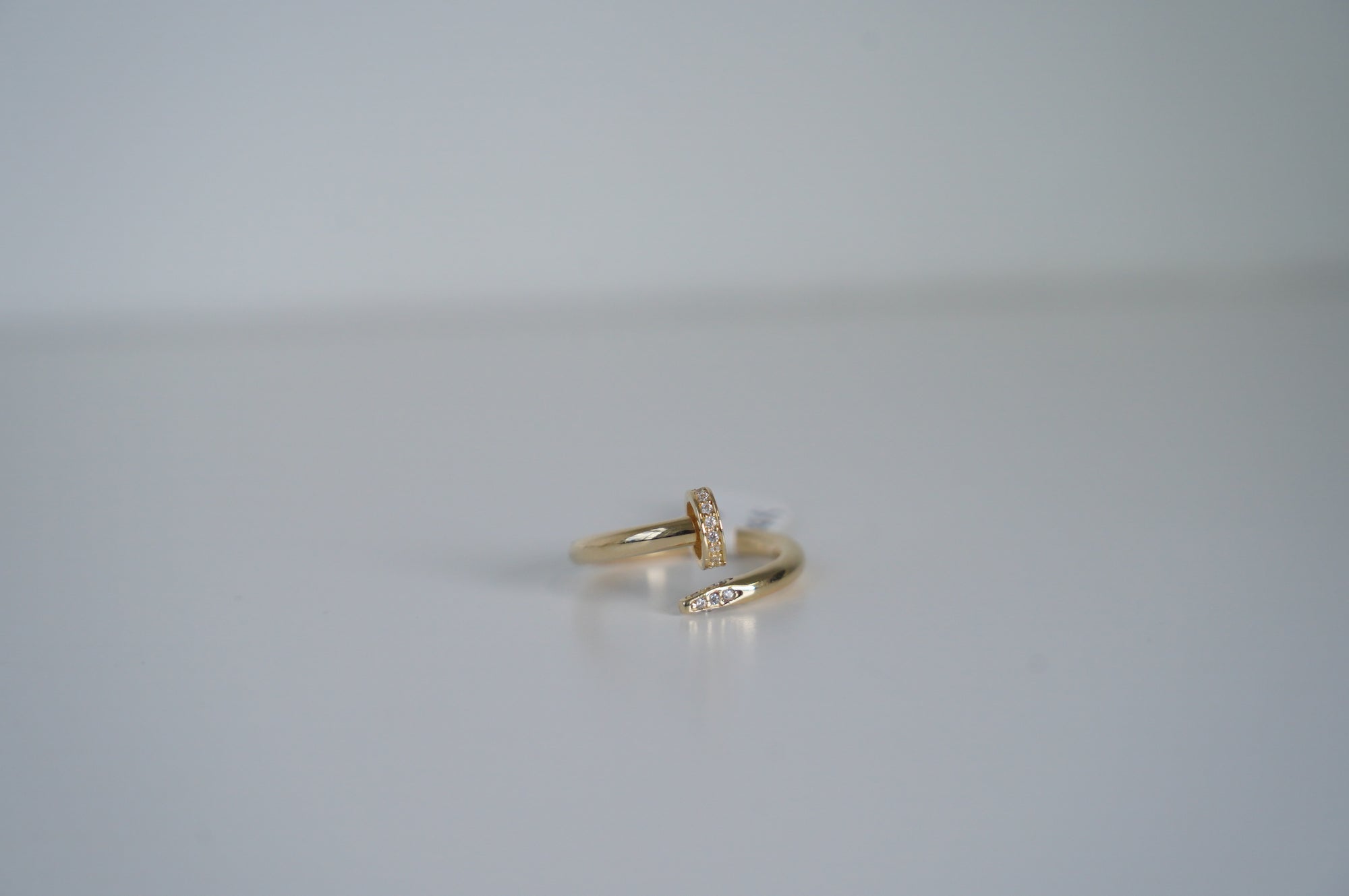 Minimalist Gold Ring with Sparkling Stones