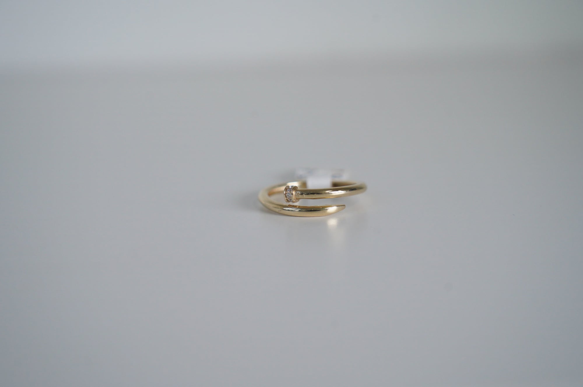 Gold Open Wrap Ring with CZ Accent