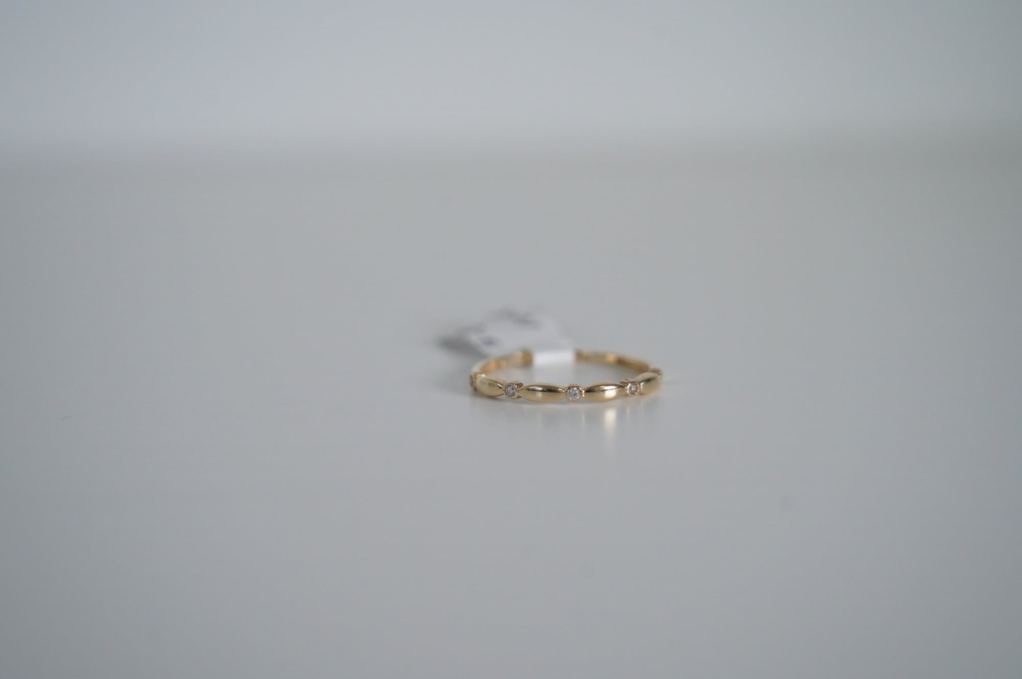 Gold Ring with CZ Detailing