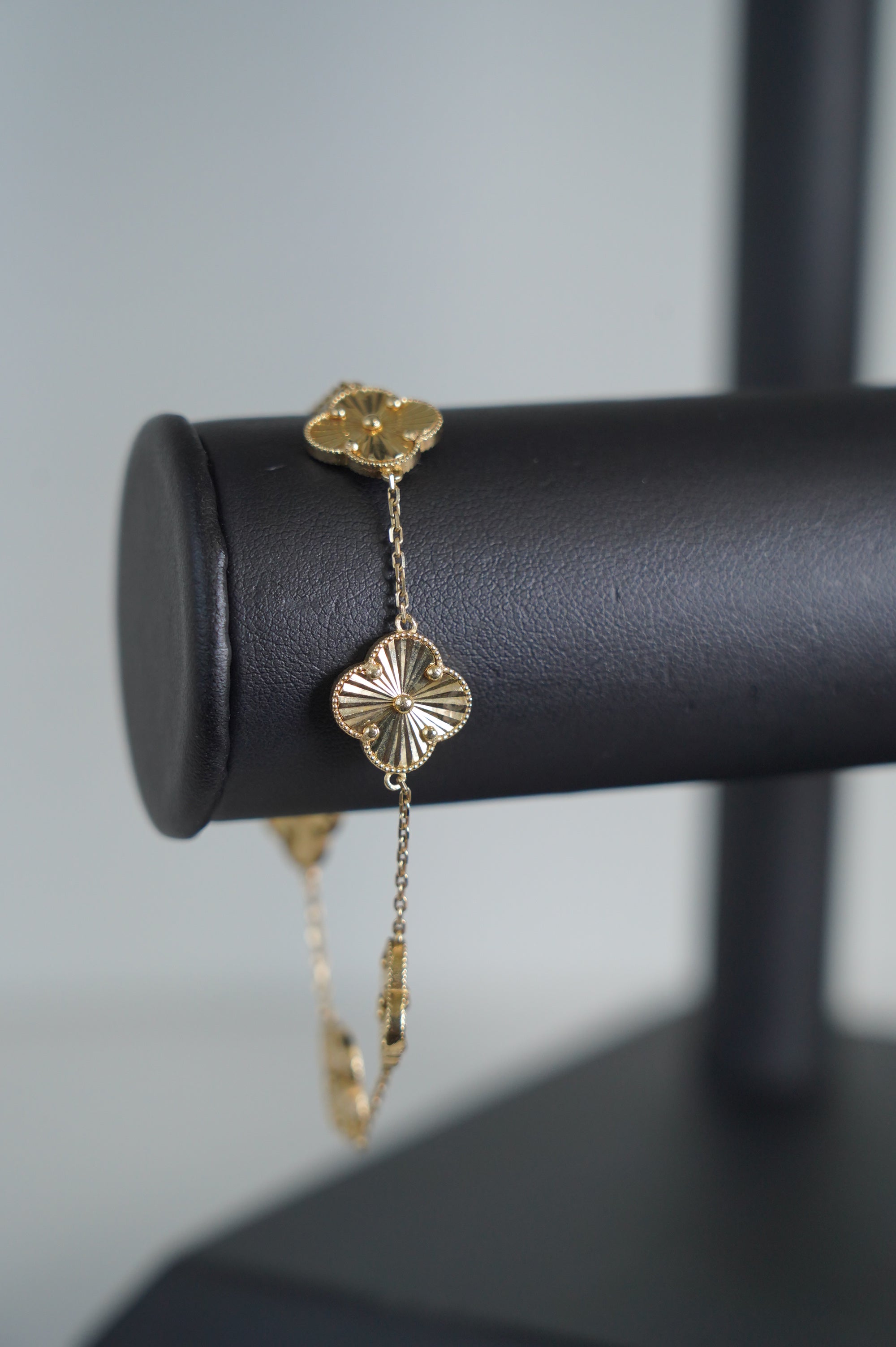 Gold Floral Clover Bracelet