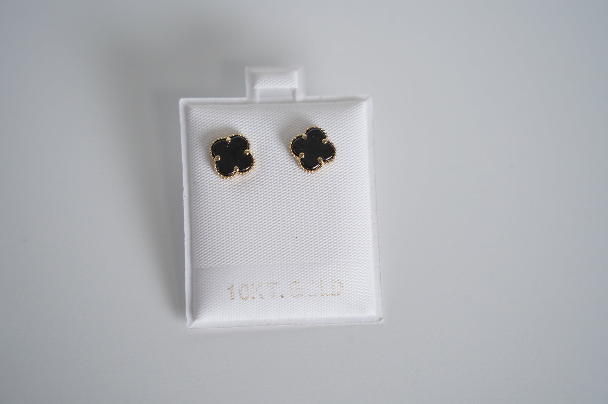Black Clover Stud Earrings in 10K Gold