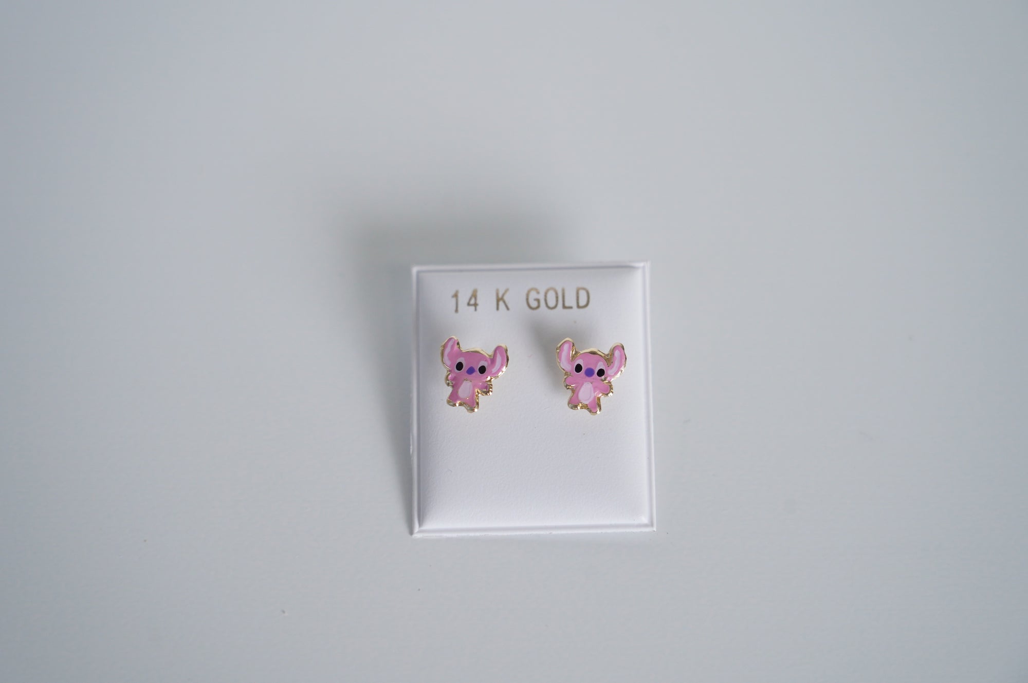 Pink Koala Stud Earrings in 14K Gold