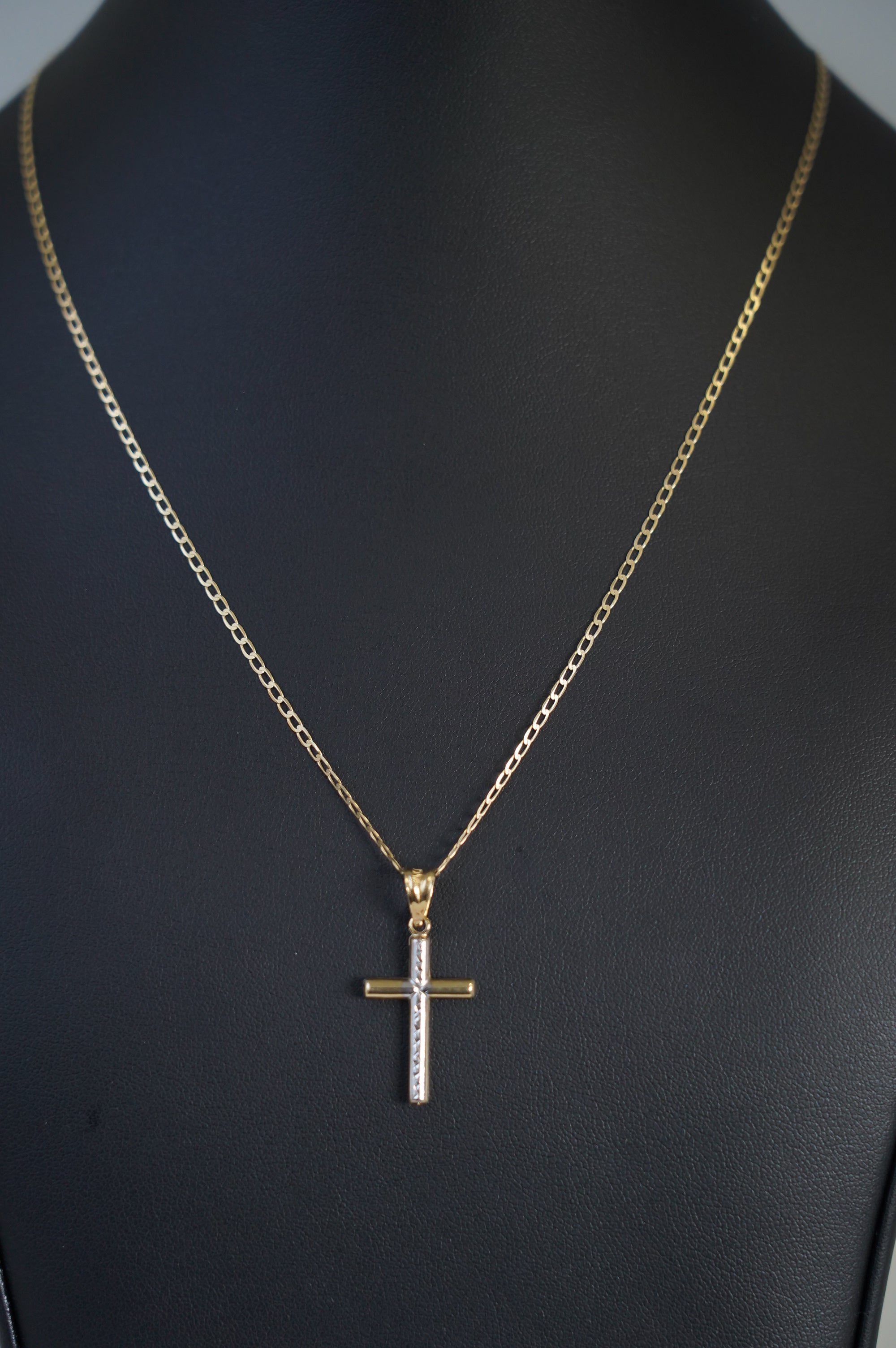 Gold Cross Pendant with Diamond Detailing