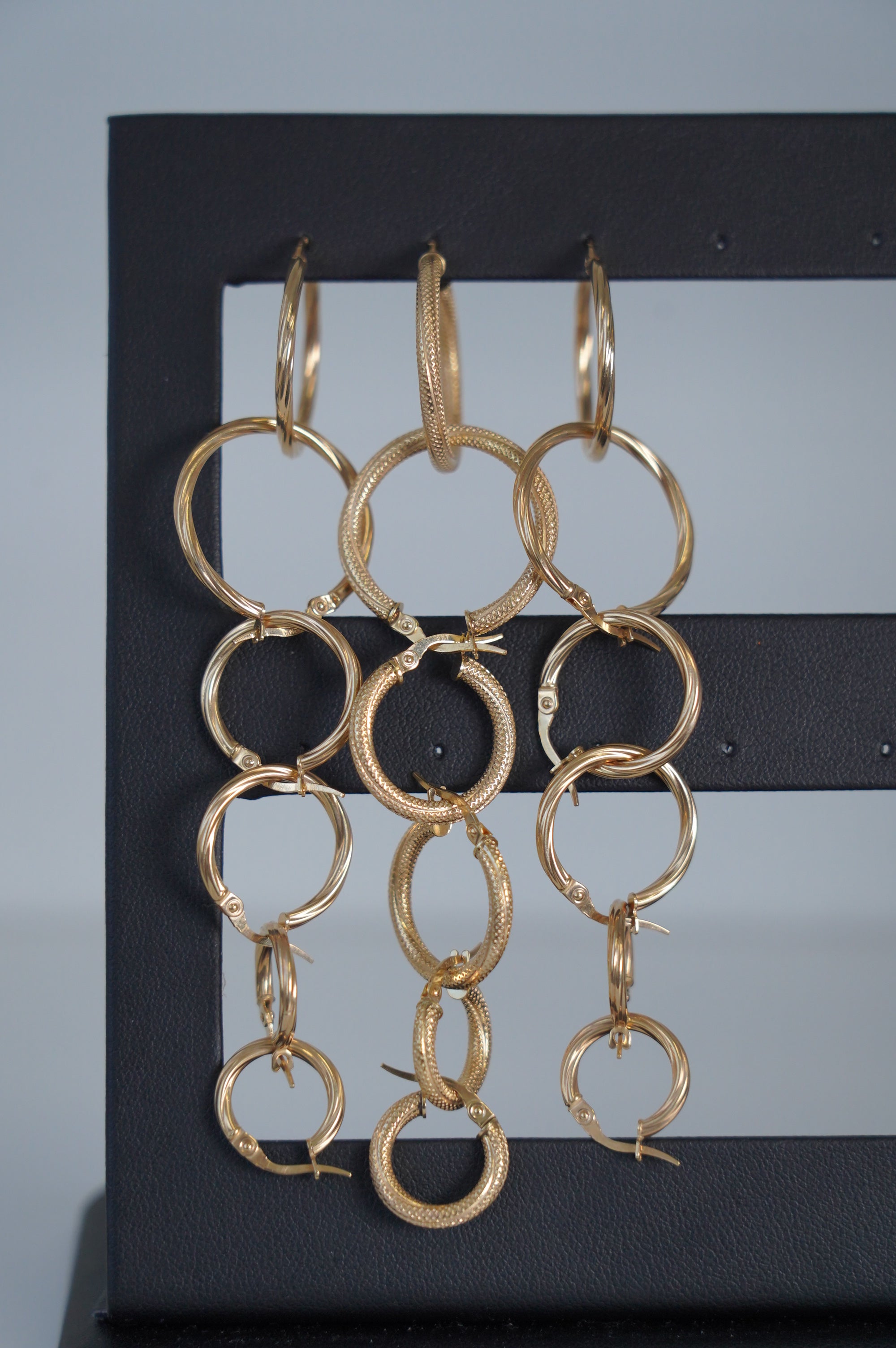 Gold Multi-Link Hoop Earrings