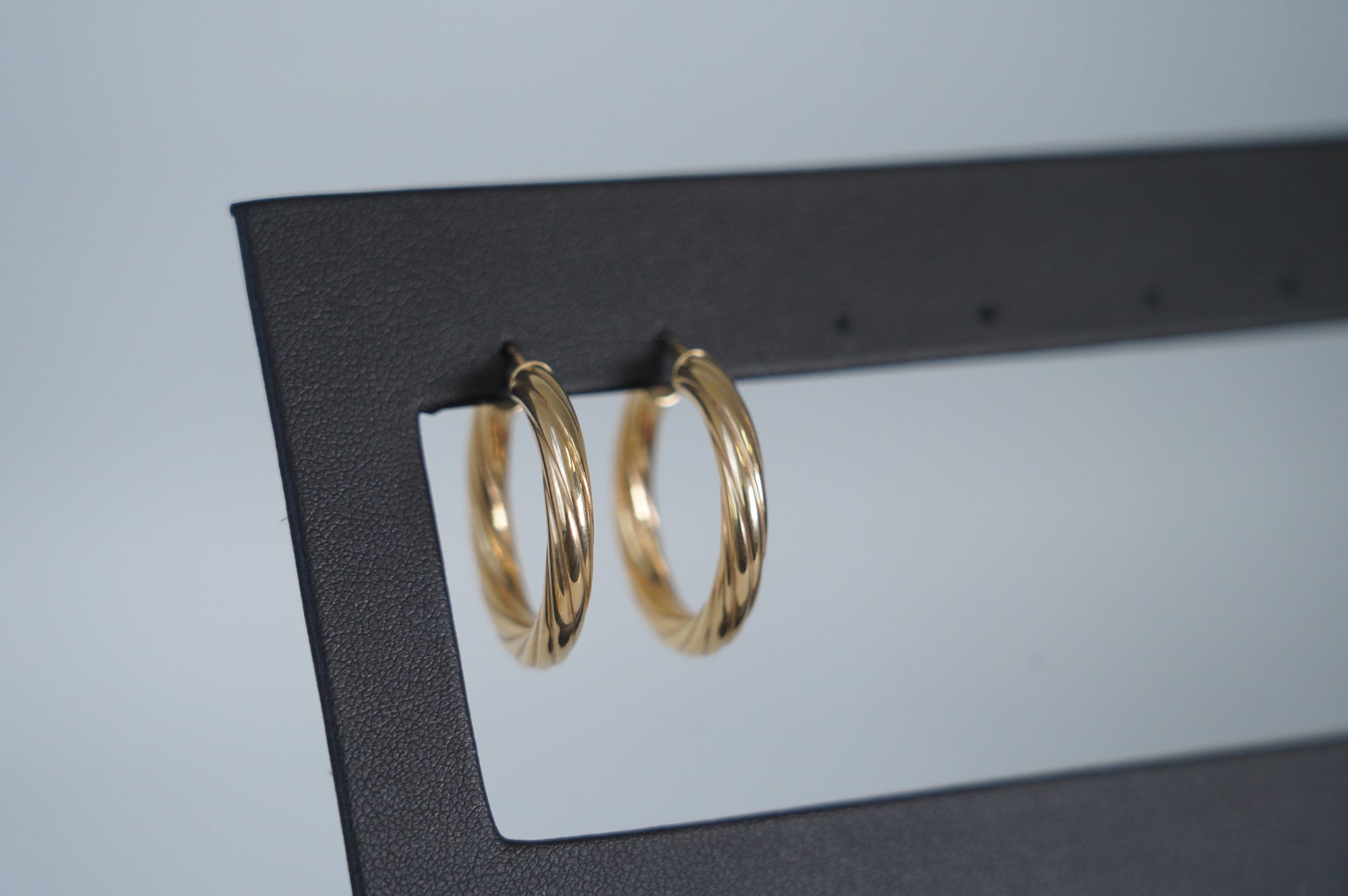 Twisted Gold Hoop Earrings