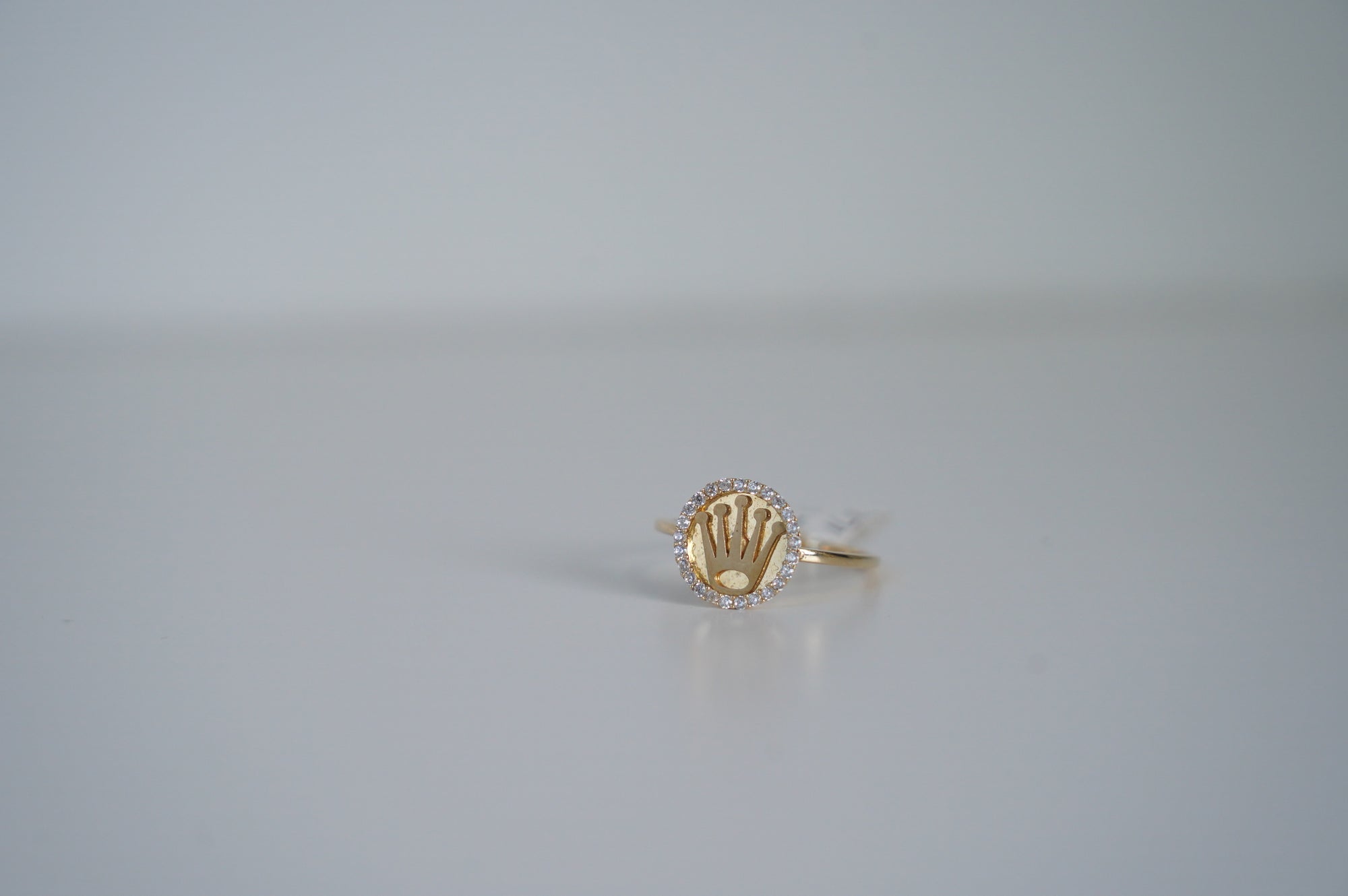 Crown Inspired Gold Ring with Diamonds