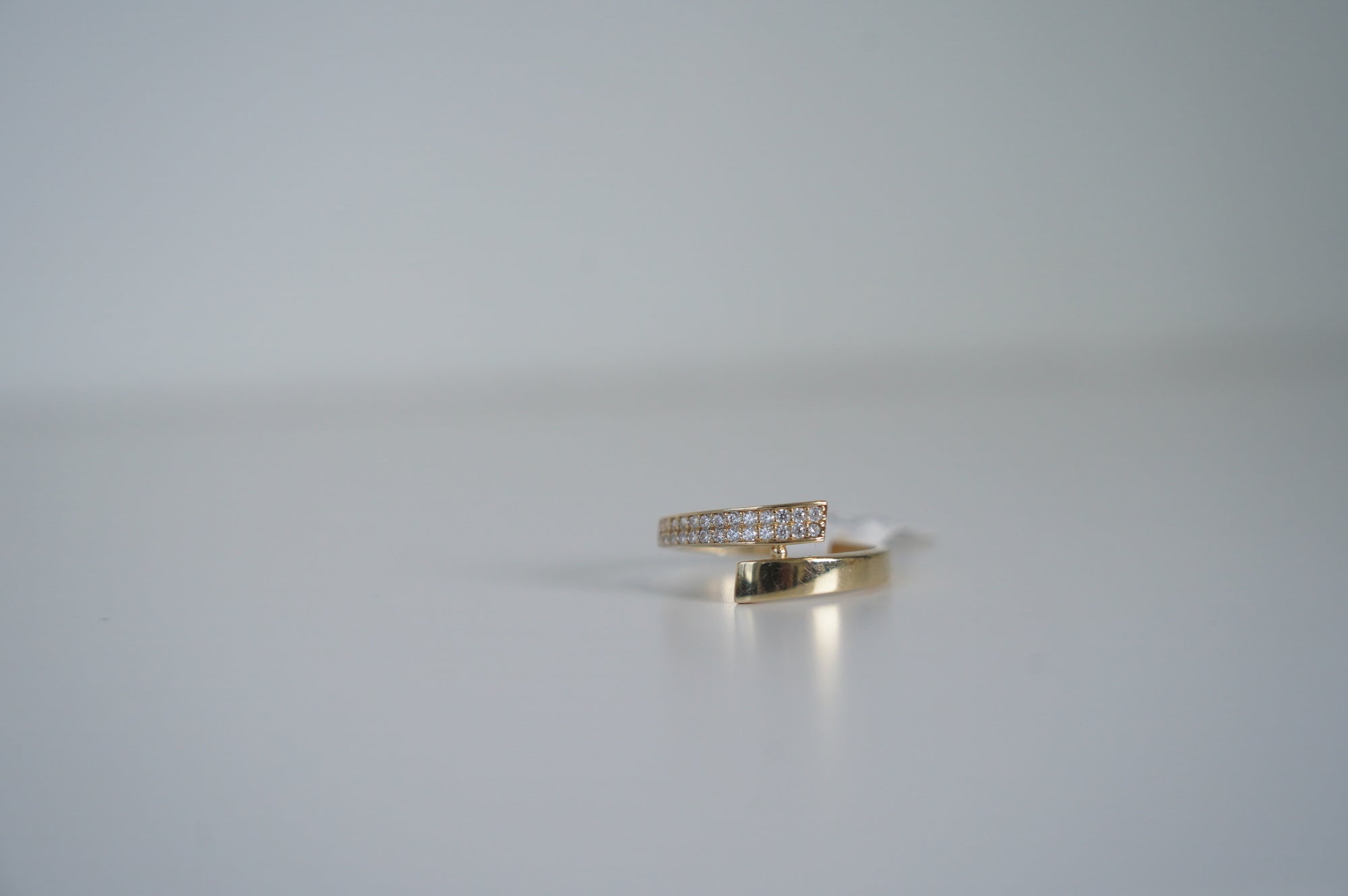 Golden Wrap Ring with Diamond Accents