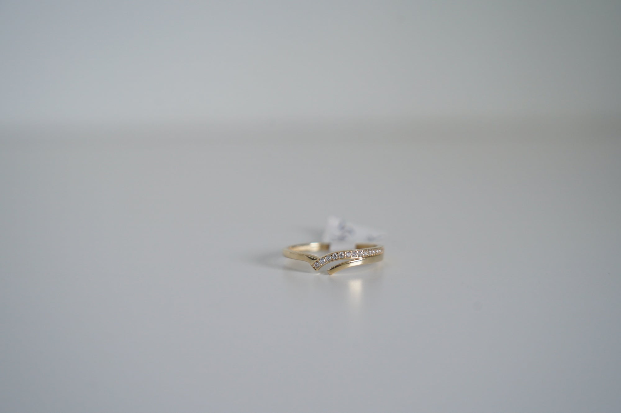 Gold Ring with CZ Pavé Band